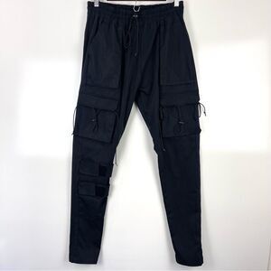 Hood Couture Paris Cargo Skinny Pants Black Size Large Men's Streetwear